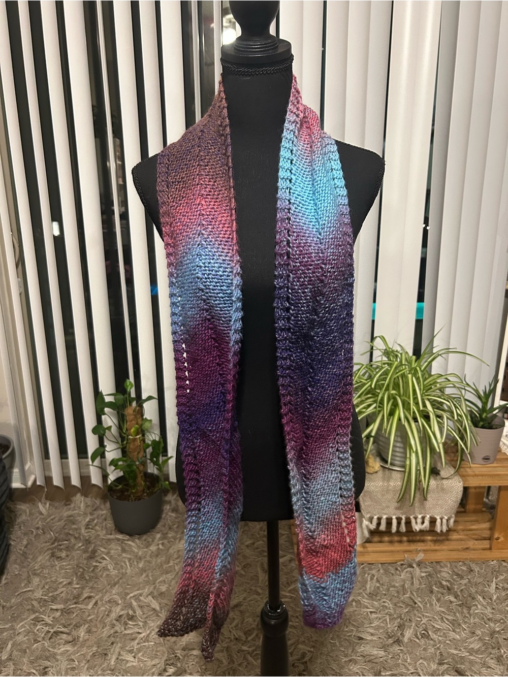 Source Unknown Gradient Knit Scarf - Blue, Purple & Pink
